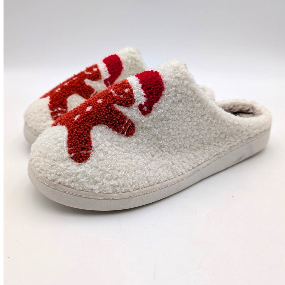 Mia Cozi Faux Fur Slide Slippers Shoes Women's Red/Cream Size US9M EU39